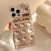 Hello Kitty Leopard Print Strap Phone Case for iPhone